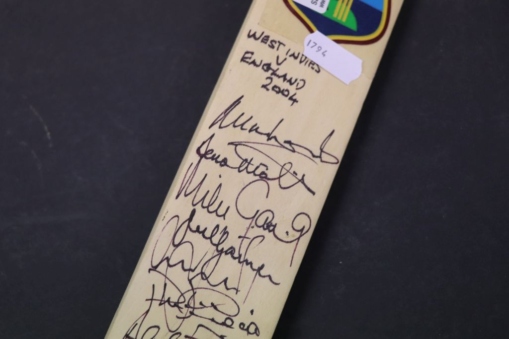 Miniature Cricket Bat signed by the England Cricket Team 2004 against the West Indies - Image 2 of 6