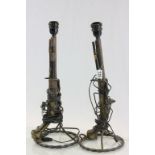 Pair of Table Lamps converted from Flintlock Pistols