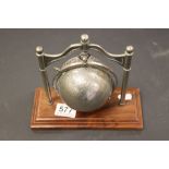 Metal Hanging Globe on Wooden base