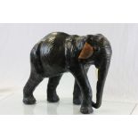 Large vintage leather model of an Elephant