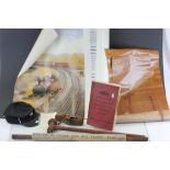 Collection of vintage British Rail items to include; Intercity Cap, wheel tapping hammer, carriage