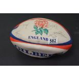 Gilbert England Replica Rugby Ball with signatures of Rugby Players including Will Carling,