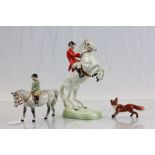 Beswick Fox, Boy on Grey horse and Huntsman on Rearing Grey horse numbered 868 all a/f