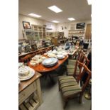 Pine Ducal Rosedale Oval Dining Table on Pedestal Base together with Six Matching Pine Ducal