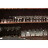 large collection of drinking glasses to include cut glass