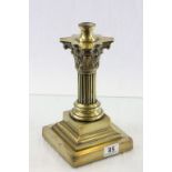 Heavy Brass Corinthian Column Candlestick