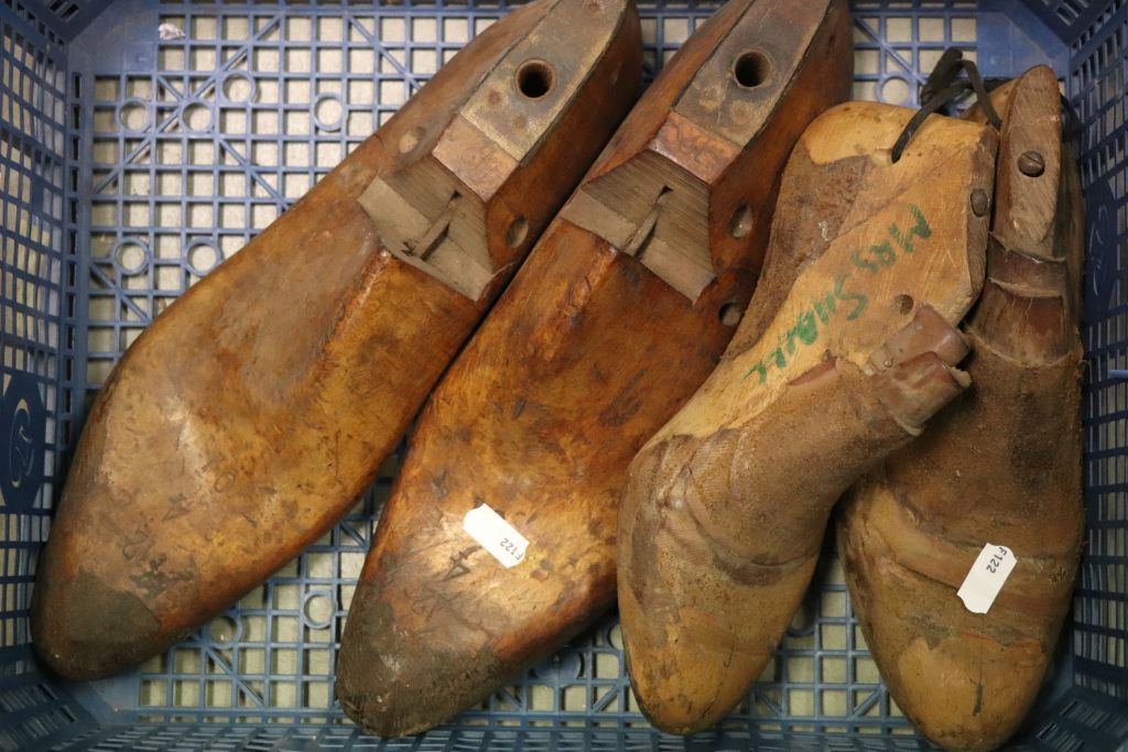 Two Pairs of Vintage Wooden Shoe Shapers