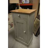 Pine bedside cupboard with drawer