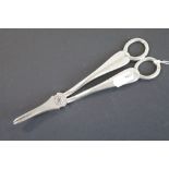 Pair of victorian hallmarked Silver grape scissors with rubbed hallmarks