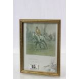 Snaffles ' Merry England ' Hunting Print with print of Snaffles pencil signature to margin