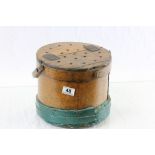 Vintage French Wooden Apple / Fruit Box, the lid with breathing holes and hinged across the centre