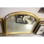 Gilt Framed Domed Overmantle Mirror