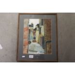 Watercolour of ' Advocates Close ' High Street, Edinburgh signed Pauline V Nicholm