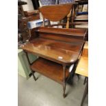 Victorian Style Mahogany Washstand with Glass Cover