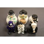 Wade salt & pepper Snowmen, Burglar, Prisoner, Policeman & a Judge