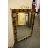 Gilt Effect Rectangular Framed Mirror with bevelled edge