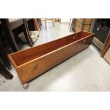 Retro Teak Plant Trough on Castors