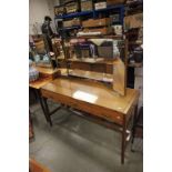 Heal's of London Teak Dressing Table with Glass Cover to Top and Three Drawers