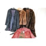 Ladies Short Fur Jacket, Ladies Three Quarter Length Fur Jacket, Tomcat Red Leather Short Ladies
