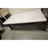 Pine Coffee Table with White Painted Top