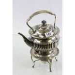 Silver plated teapot with stand and spirit burner
