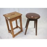 Two vintage office style stools