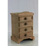 Pine Table Top Chest of Four Drawers