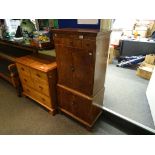 Reproduction Regency Yew Wood Side Cabinet