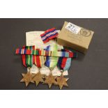 Boxed WW2 Medals including Atlantic and Pacific Star