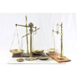 Three sets of vintage Brass Balance Scales