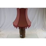 Large Retro British Studio Pottery Table Lamp decorated in moulded relief with wheels, dots and