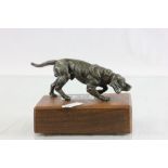 Spelter model of a Hunting Dog on a wooden base