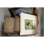 A group of assorted pictures including Samplers, Crombie Prints, two Pollyanna Pickering prints of