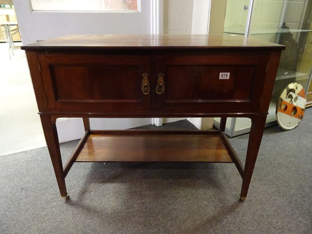 Edwardian Mahogany Side Cabinet - Image 2 of 3