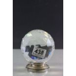 Faceted Crystal Ball on a Sterling Silver base