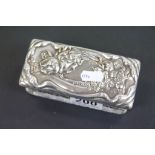 Glass trinket box with an Art Nouveau hallmarked Silver lid, Thomas Bishton Birmingham 1916