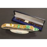 Boxed Arcadia Inaugural Season Gent's Watch plus Model of the Cruise Ship Oriana