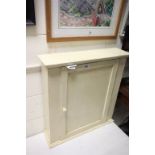 A painted pine wall hanging kitchen cabinet
