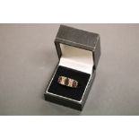 Ladies hallmarked 9ct Gold and Garnett ring