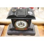 Victorian Slate and Marble Mantle Clock with presentation plaque for 1871