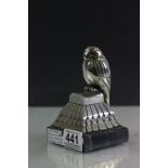 Art Deco Silver plated Bronze bird on a Marble base and signed F J Danvin