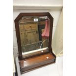 Late Victorian mahogany mirror with glove box beneath