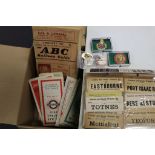 Collection of Railway and Bus Items including an Album of Wagon Labels, London Bus Maps, Badges