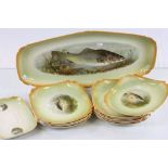 Set of Eleven Early 20th century German Ceramic Plates decorated with Fish together with Fish