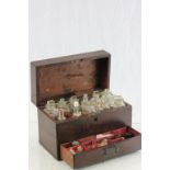 Victorian Mahogany Apothecary box with glass bottles