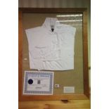 Framed & glazed Hunger Games dress shirt worn by Donald Sutherland as President Snow with COA