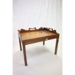 Georgian Style Mahogany Three Handled Butlers Tray on Stand