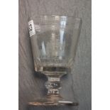 19th Century glass Rummer with engraved Sunderland Bridge scene