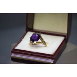 9ct Gold and Amethyst Ring in a Modernist Style