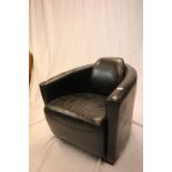 Black Pu Leather Rocket Chair designed by Halo